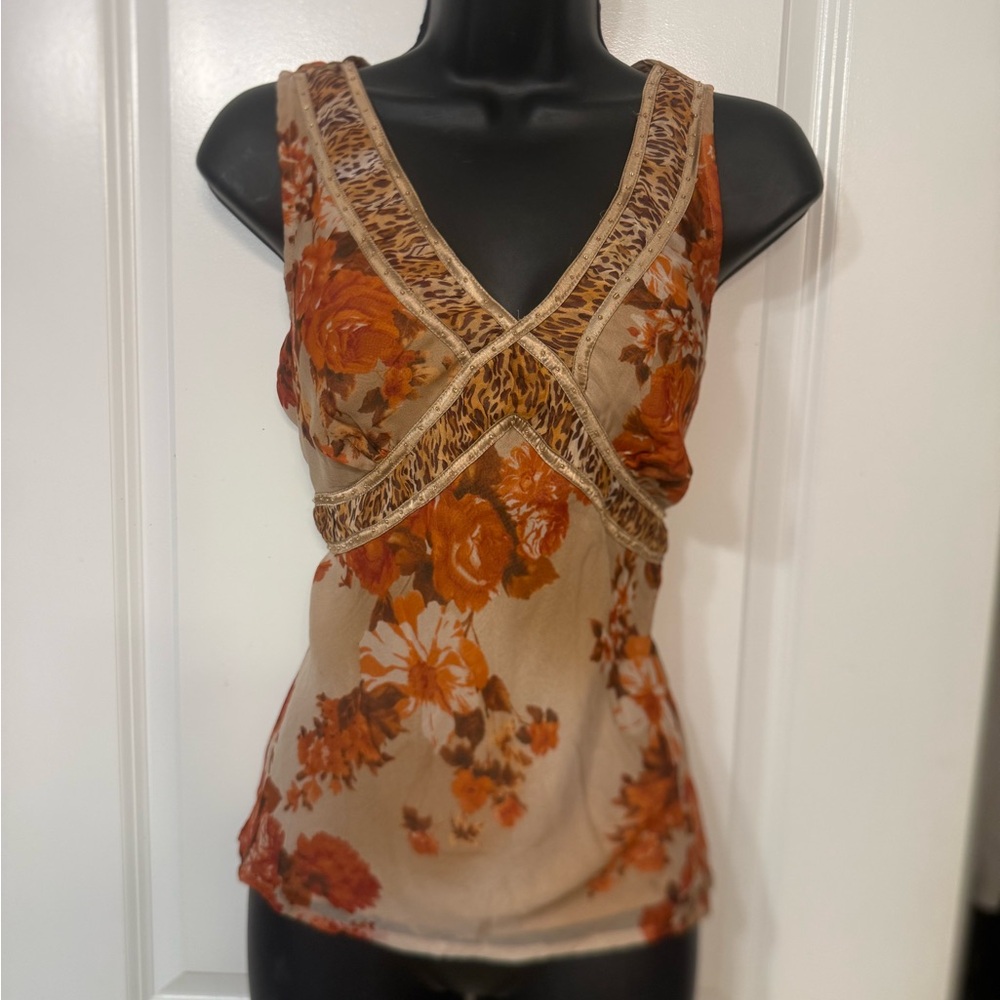 Embellished Cream Sleeveless Fitted Camisole